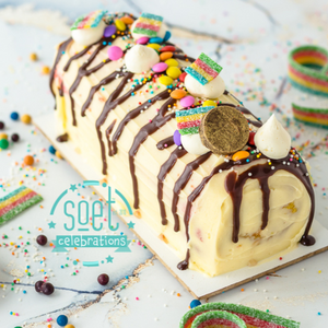 "SOET CELEBRATION" RAINBOW LOG CAKE