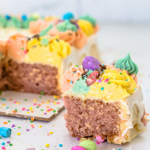 "SOET CELEBRATION" Speckled Egg Rainbow Sheet Cake