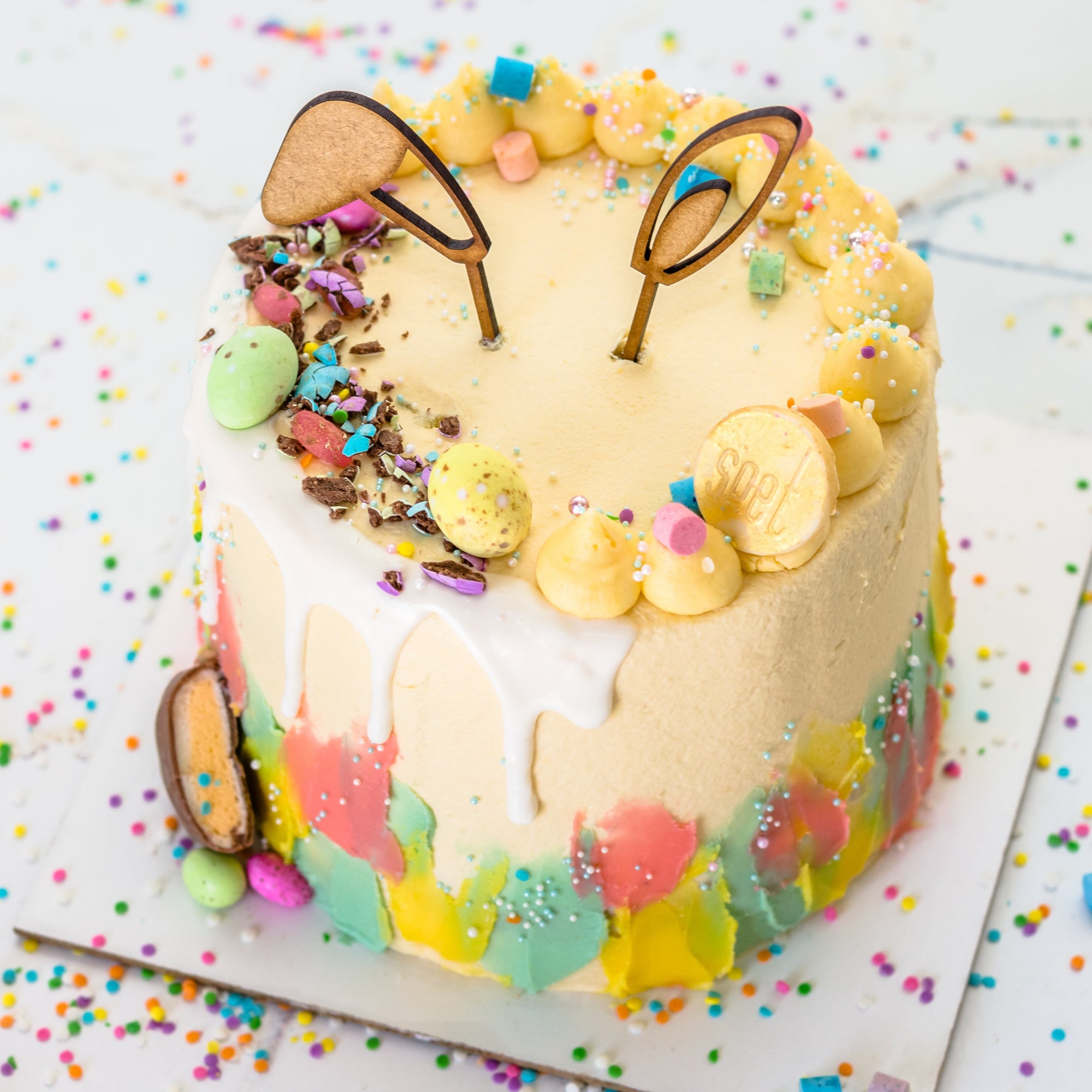 Pastel Rainbow Bunny Cake