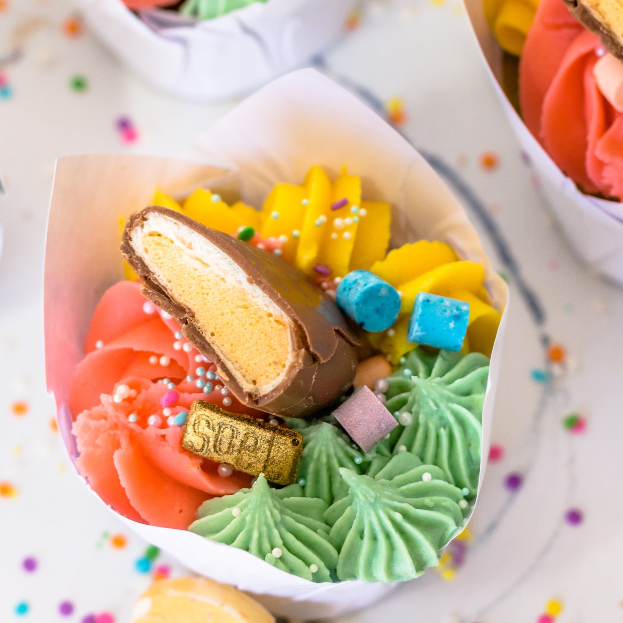 Pastel Rainbow Easter Egg Cupcakes