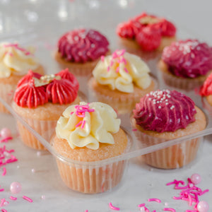 MINI BLUSH BLOOM CUPCAKES