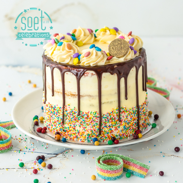 "SOET CELEBRATION" RAINBOW SPRINKLE CAKE