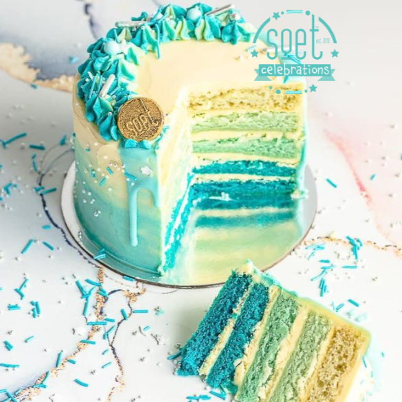 "SOET CELEBRATION" BLUE OMBRE CAKE