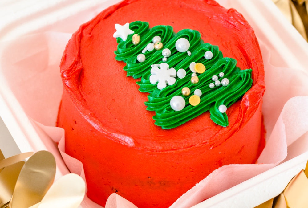 Christmas Tree Vanilla Bento Cake