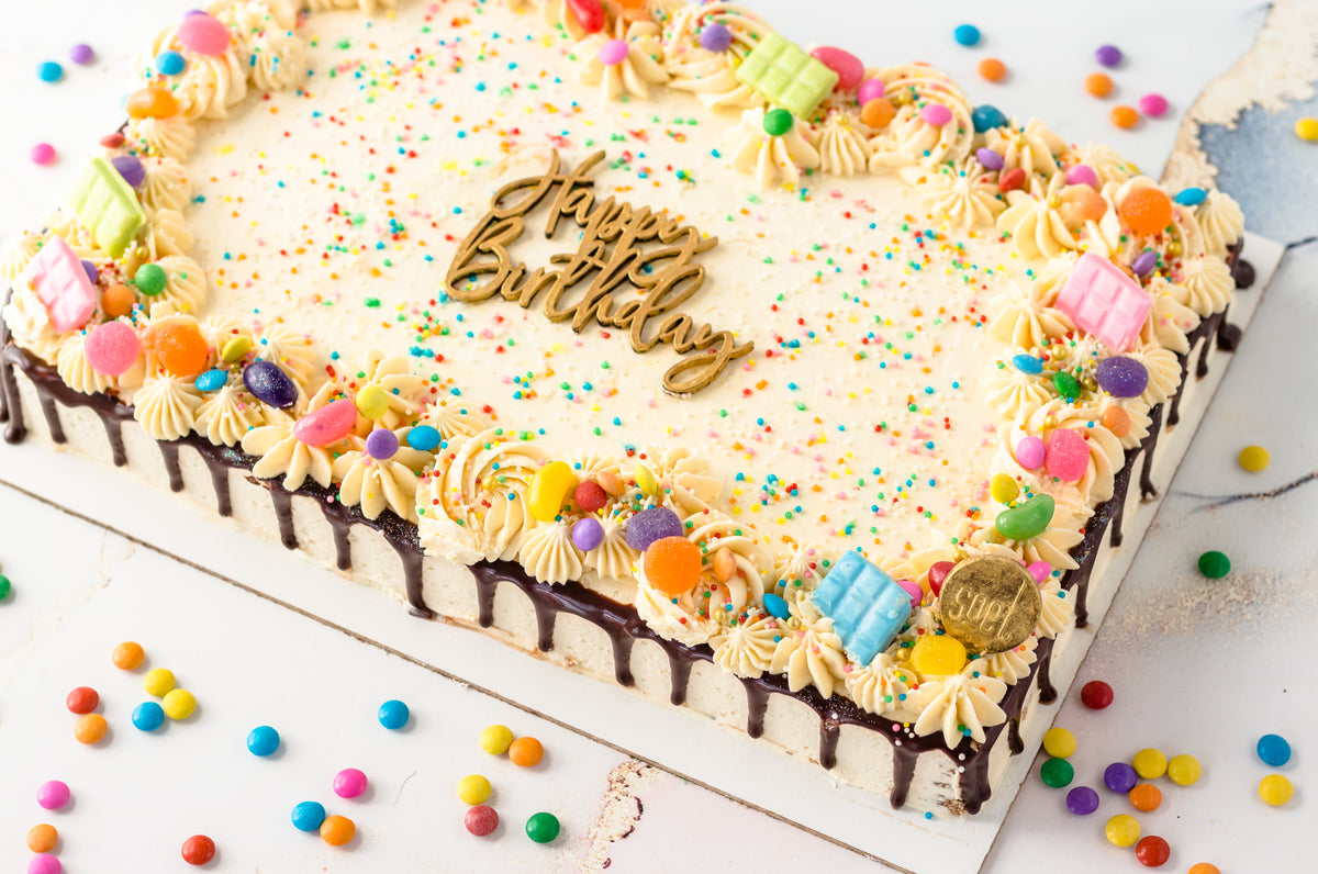 "SOET CELEBRATION" Rainbow Sheet Cake