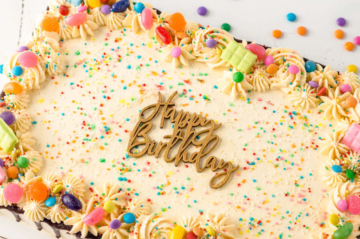 "SOET CELEBRATION" Rainbow Sheet Cake