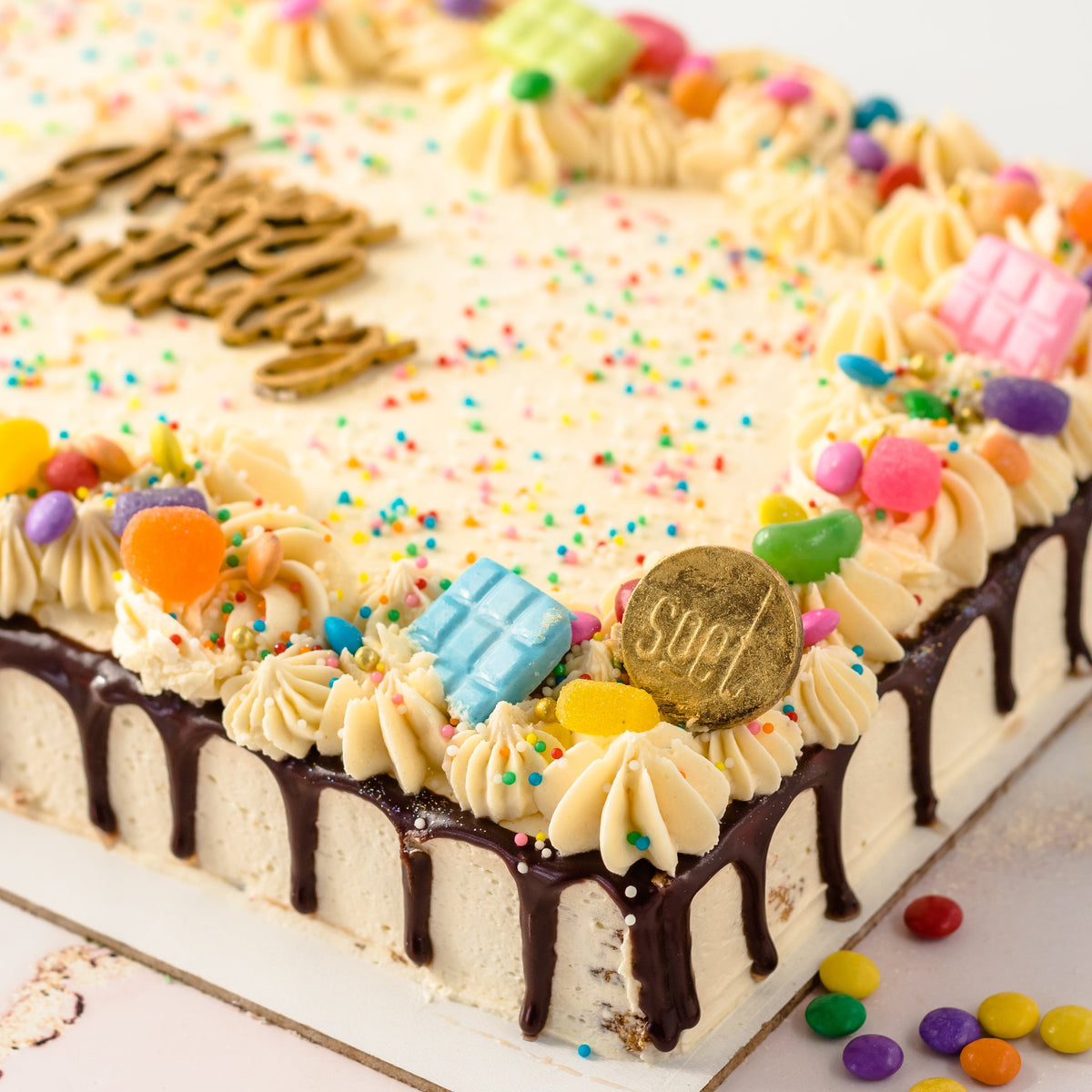 "SOET CELEBRATION" Rainbow Sheet Cake