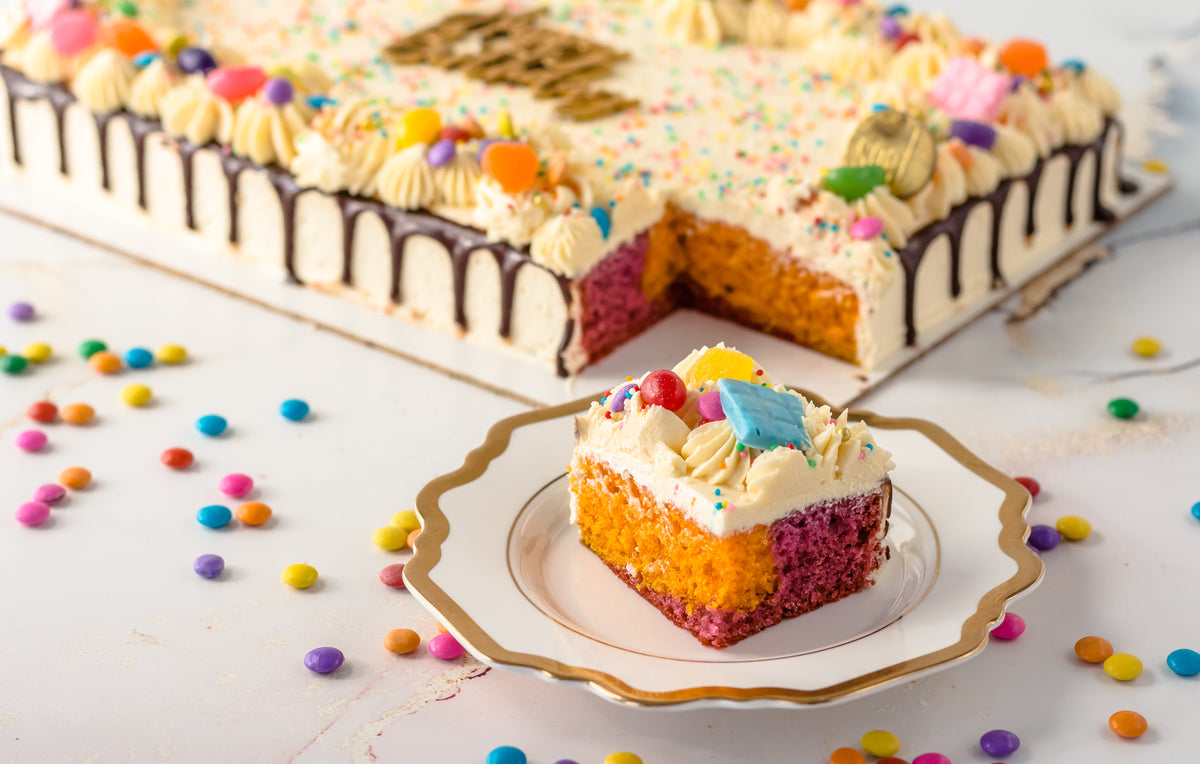 "SOET CELEBRATION" Rainbow Sheet Cake