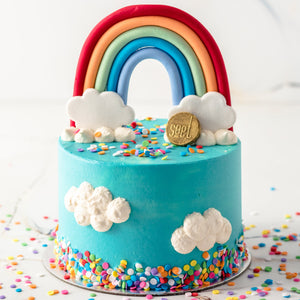 Rainbow and Cloud Theme Cake