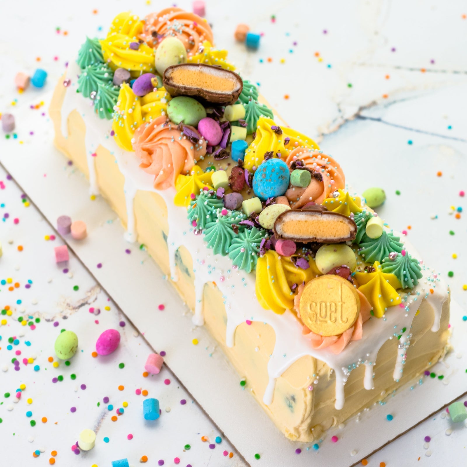 18cm Pastel Rainbow Easter Egg Log