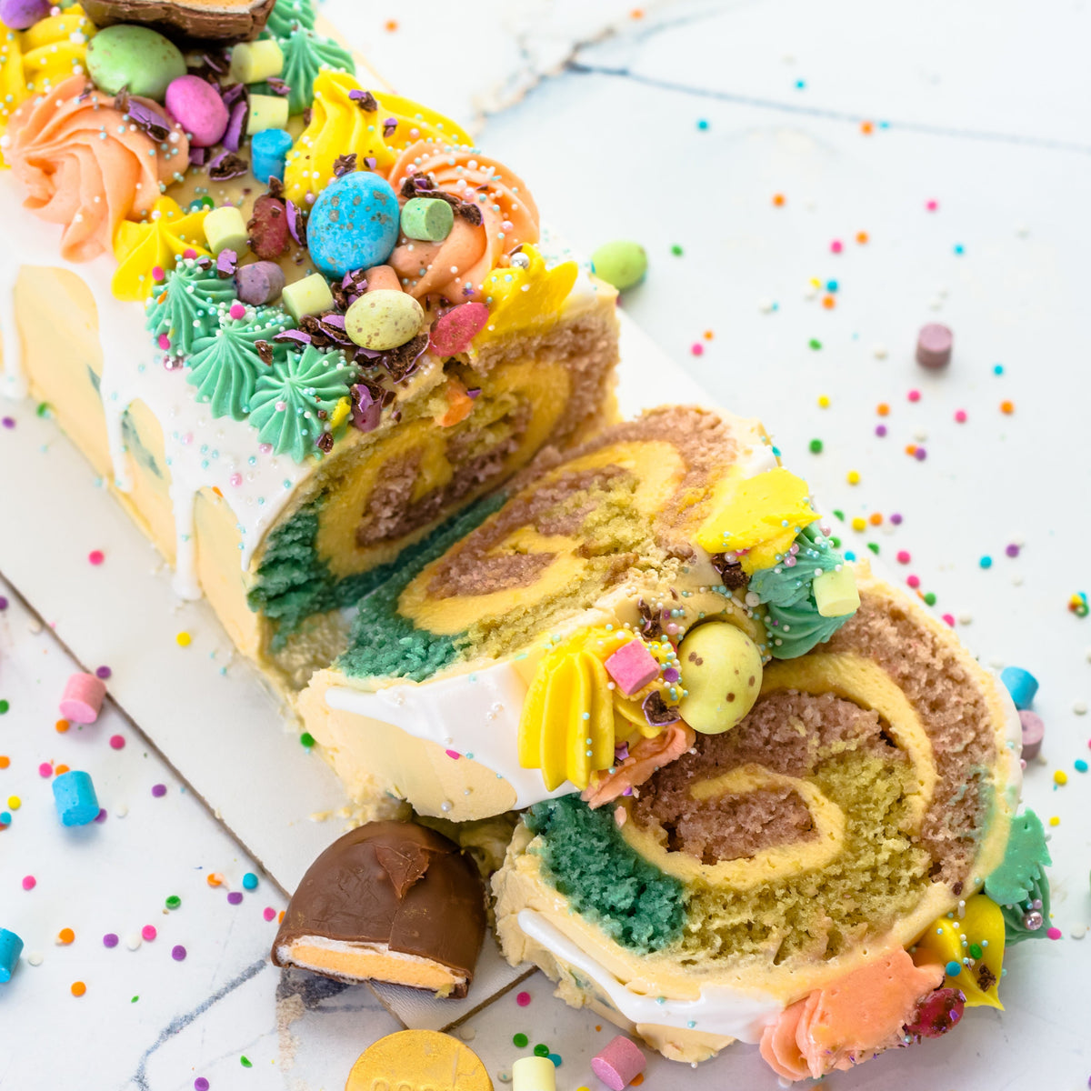 18cm Pastel Rainbow Easter Egg Log