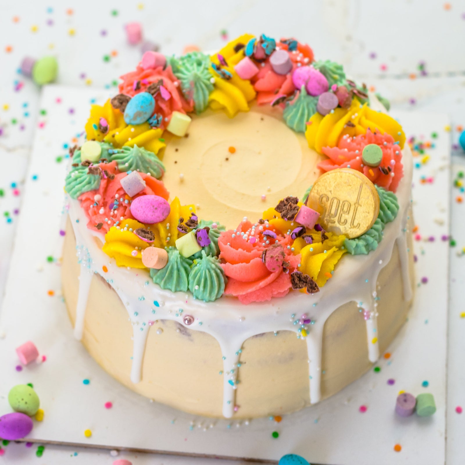 Easter Rainbow Confectionery Cake