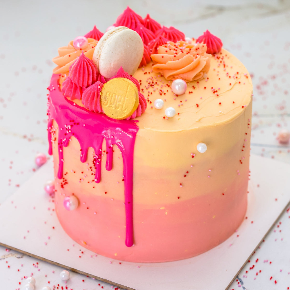 Pink ombre cake