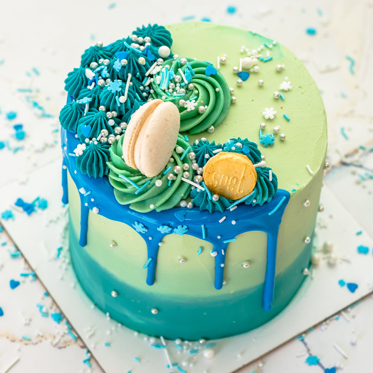 Blue ombre cake