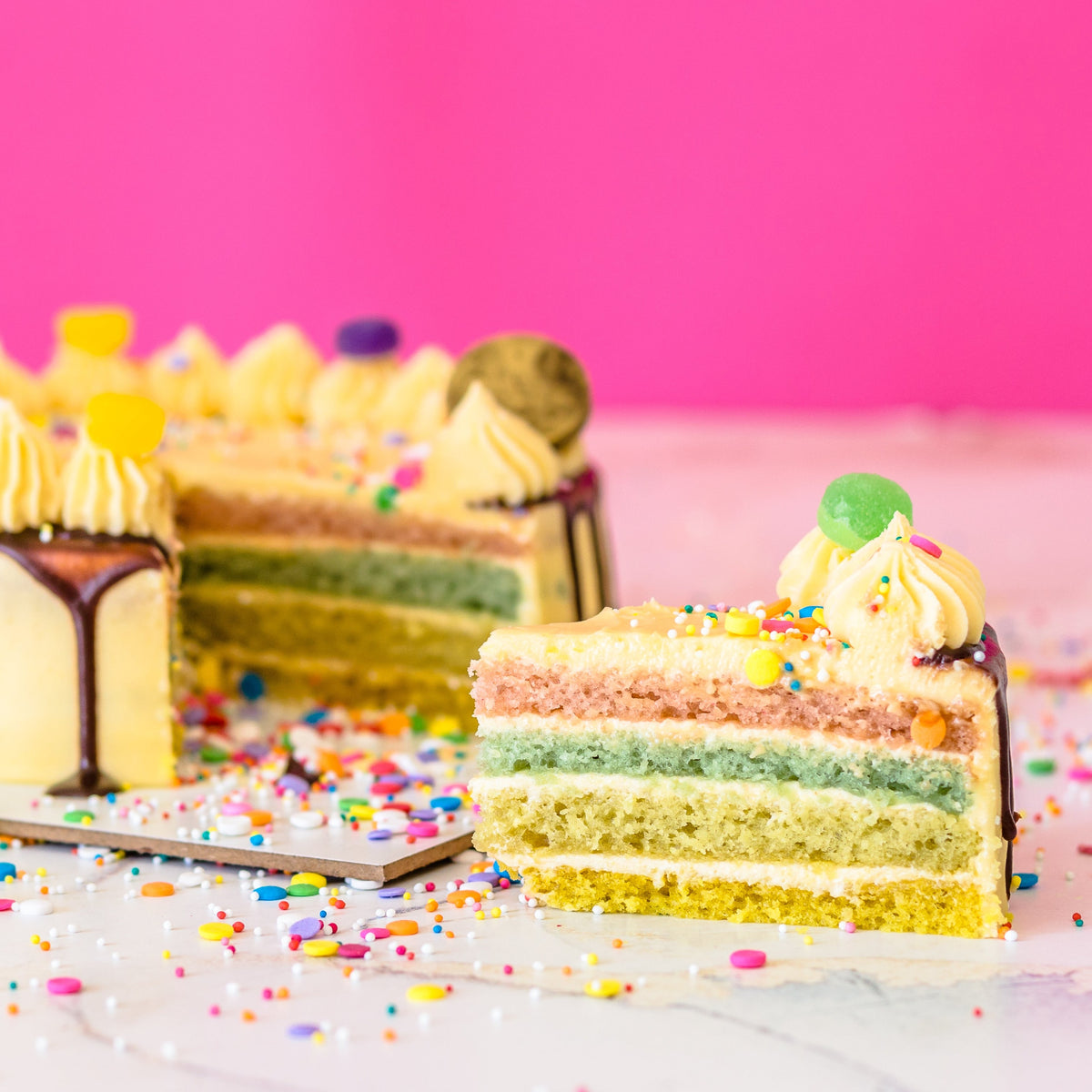 Picnic Rainbow Cream Cheese Cake