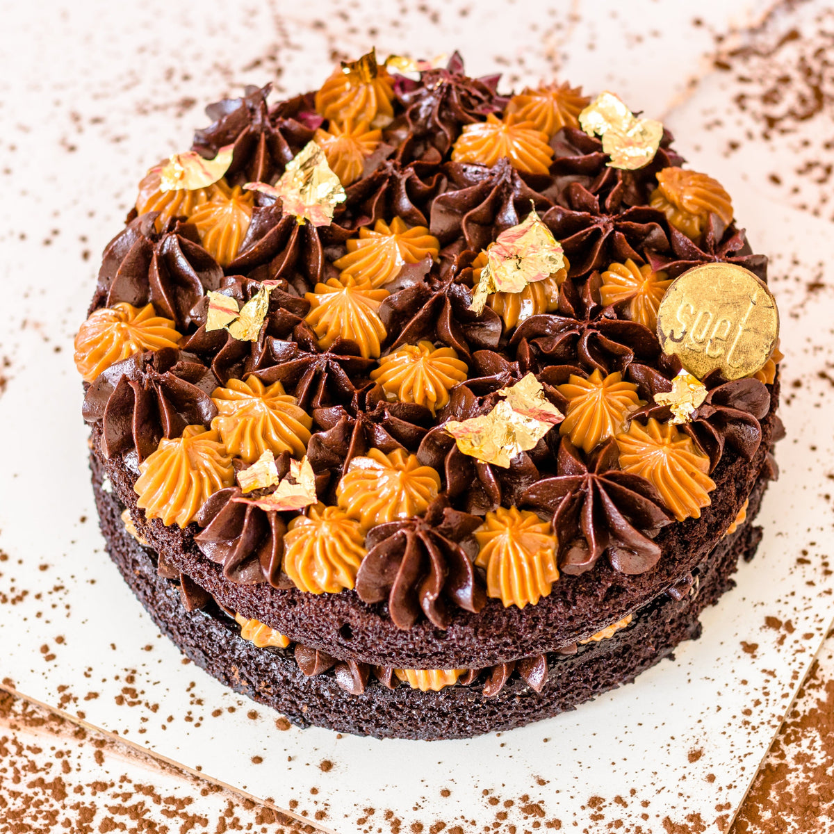 Picnic Chocolate and Caramel Cream cheese cake