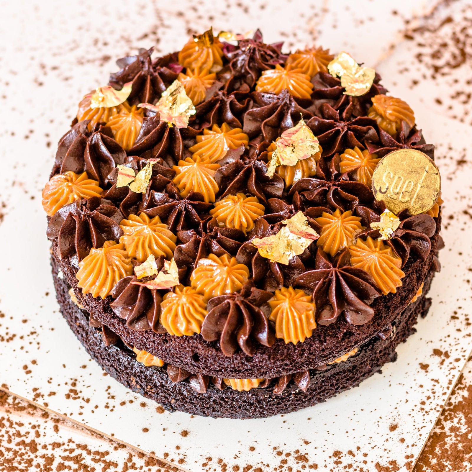Picnic Chocolate and Caramel Cream cheese cake