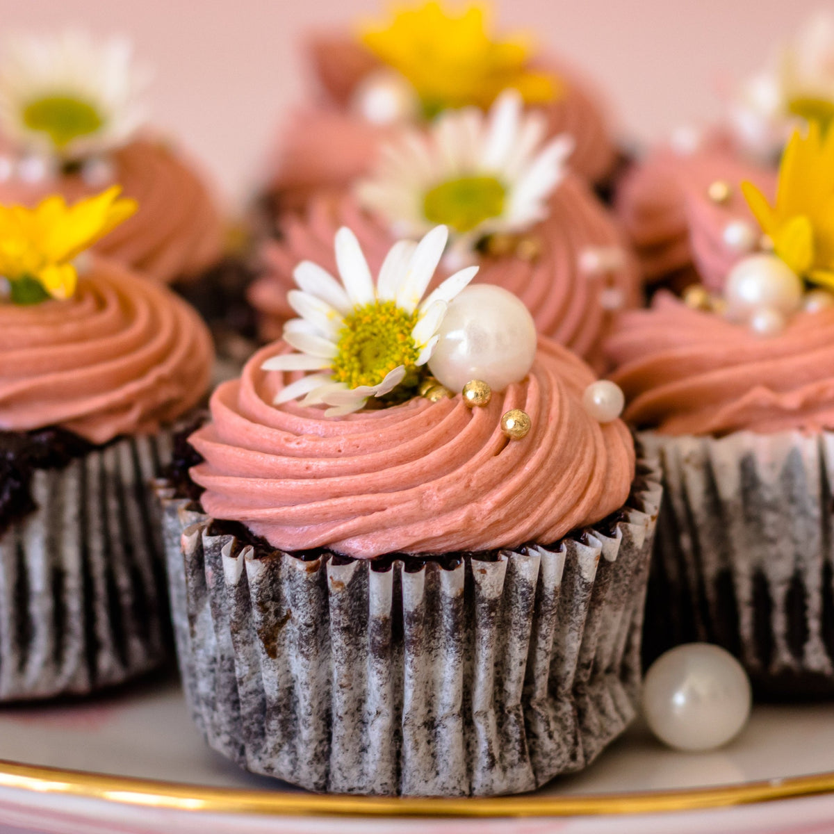Mini Dirty pink Moist chocolate Cupcakes (9)