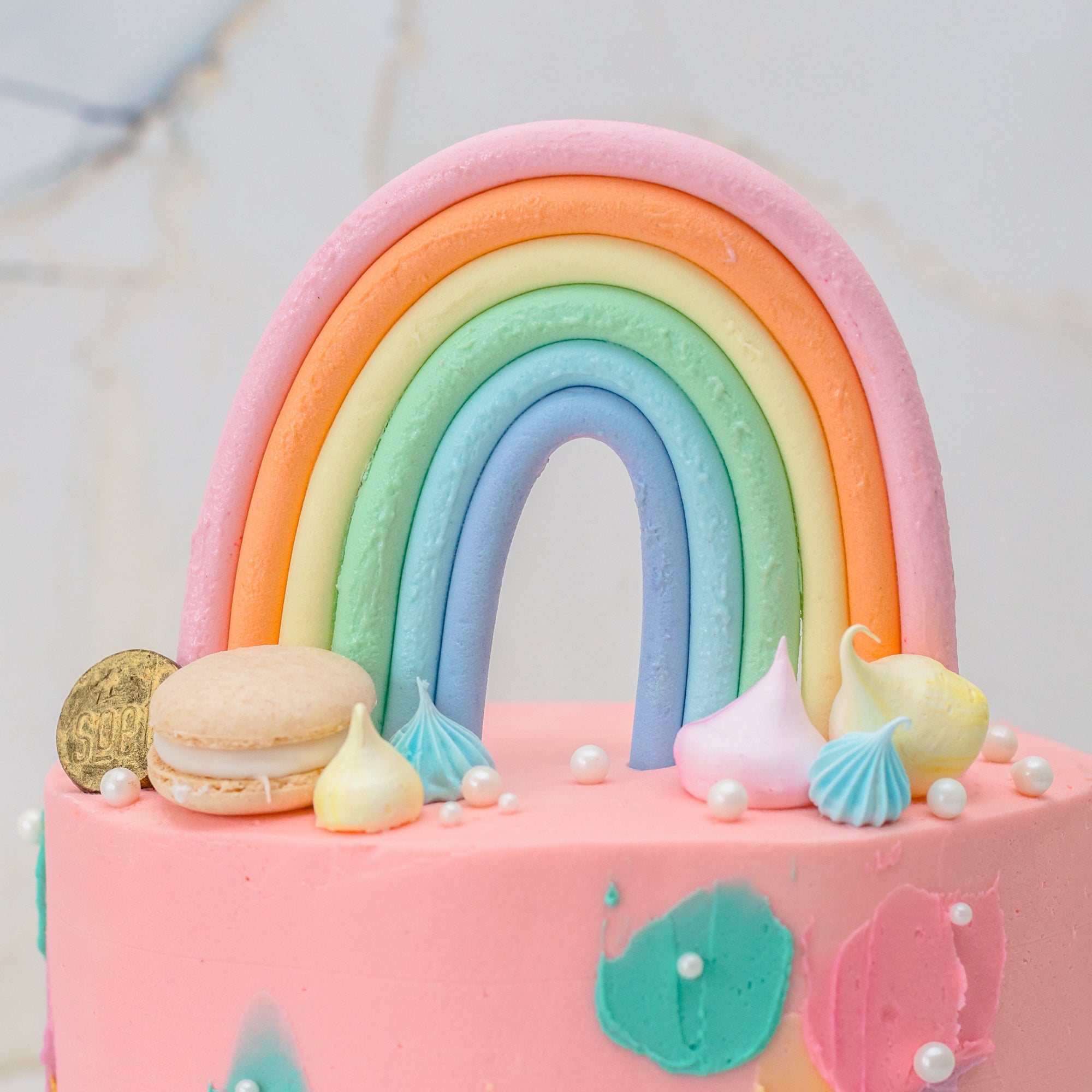 Pastel Pink Rainbow Cake