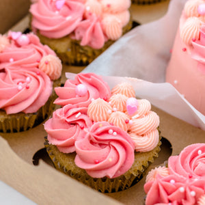 Pink Themed Bento and cupcake Combo