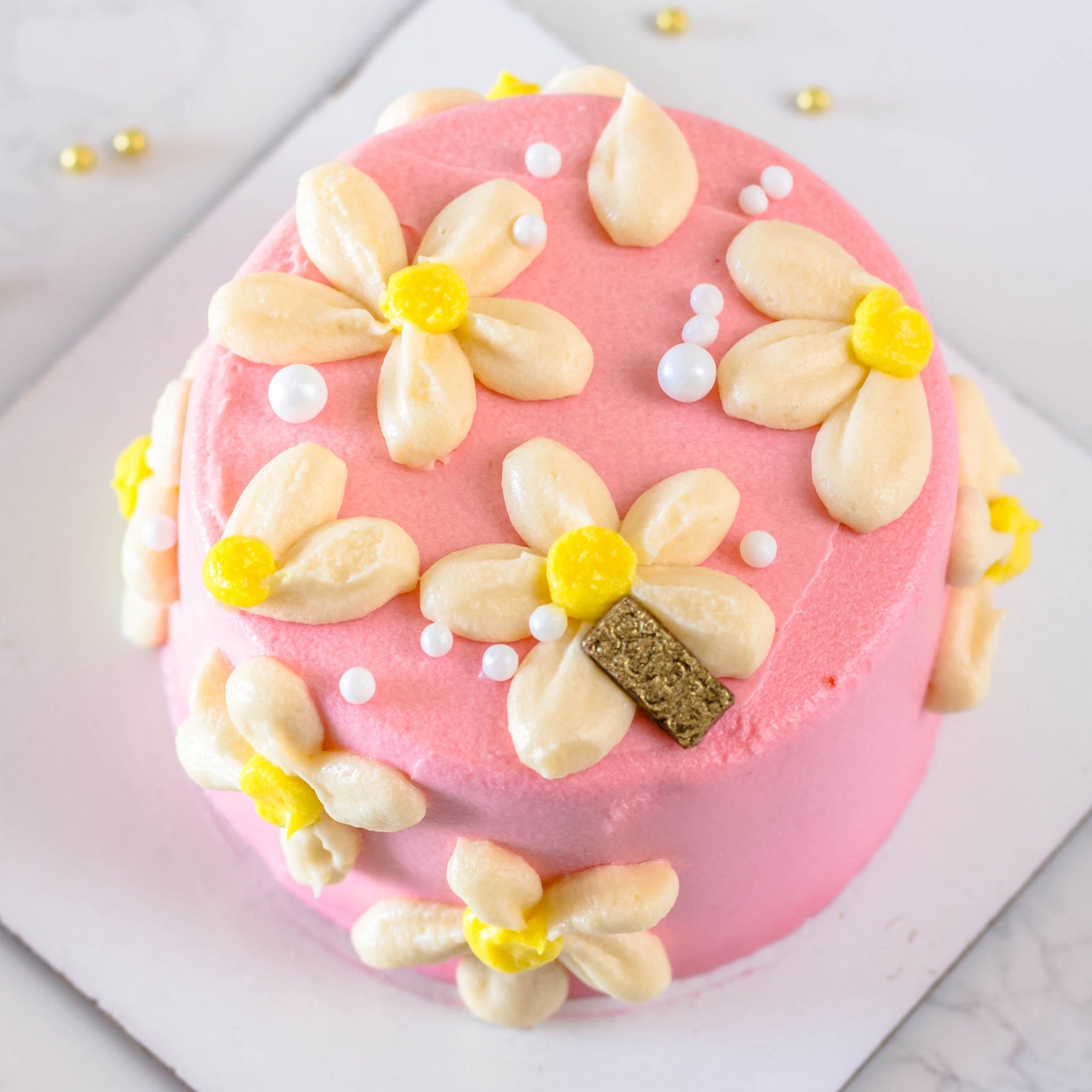 Pink Flower Power Bento Cake
