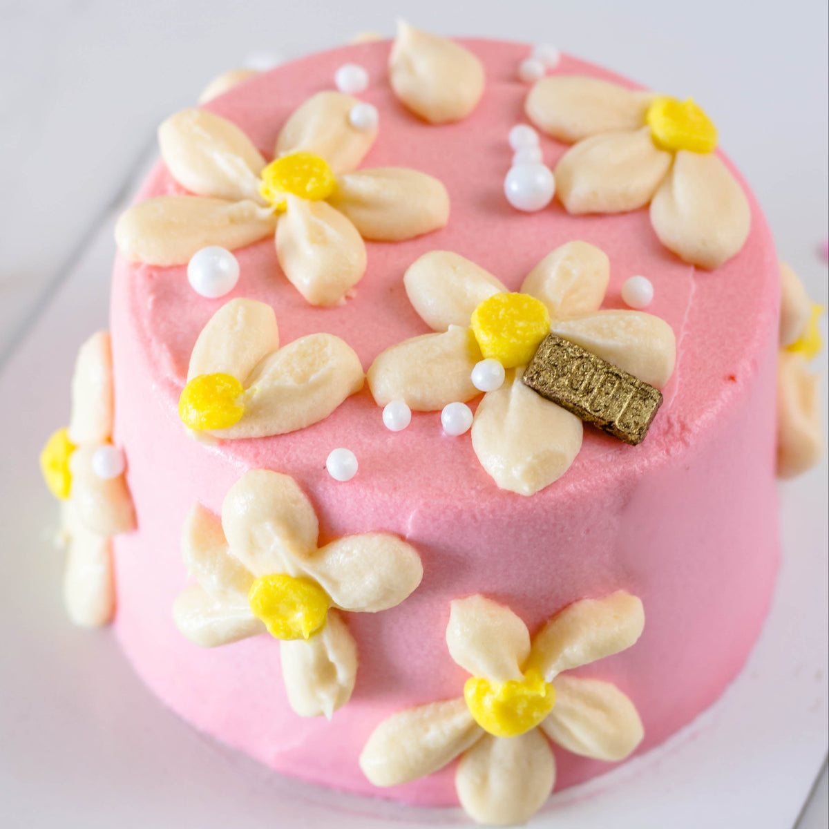 Pink Flower Power Bento Cake