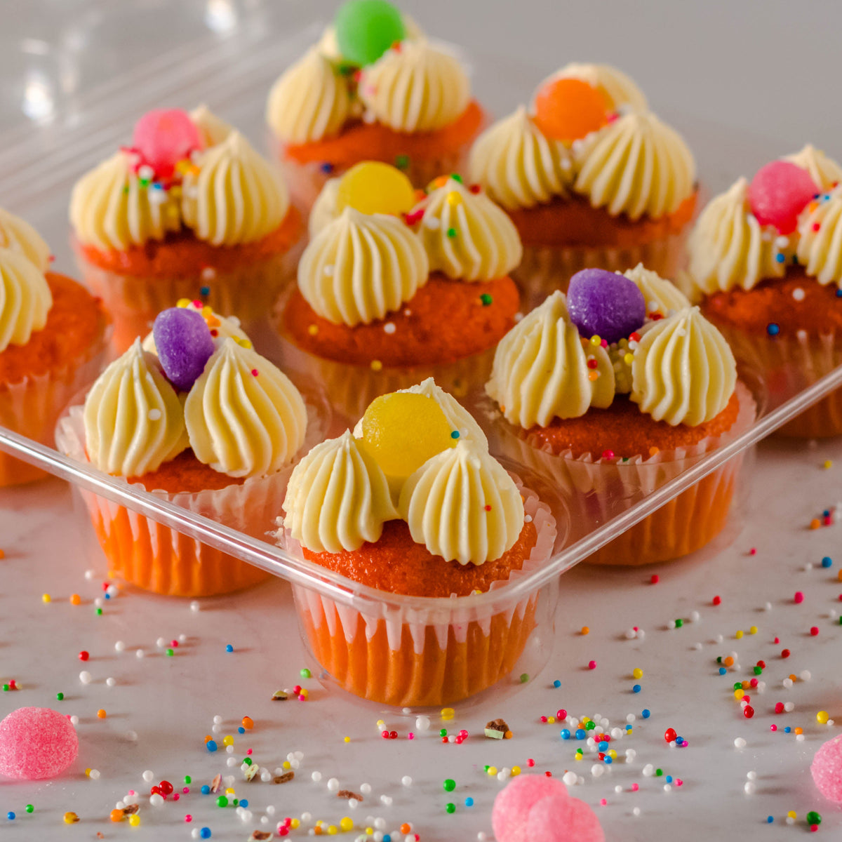 Mini Rainbow Cupcakes (9)