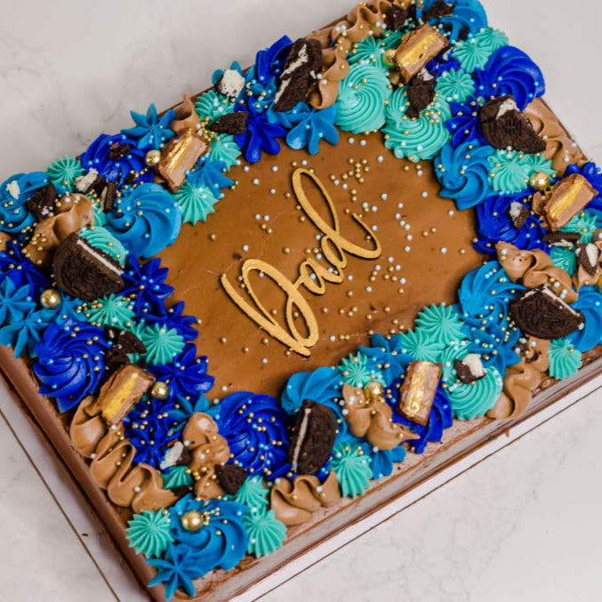 "SOET CELEBRATION" SHADES OF BLUE DAD SHEET CAKE