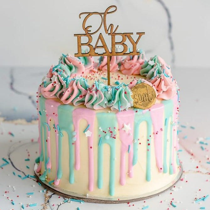 GENDER REVEAL CAKE - Soet Cakes