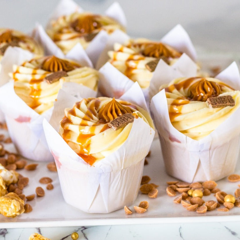 BUTTERMILK VANILLA CARAMEL CUPCAKES