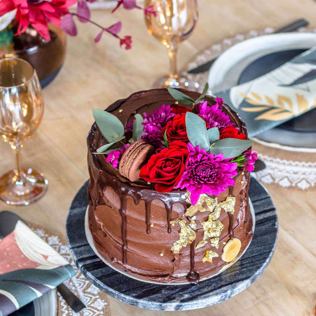 Moody Autumn Chocolate Cake