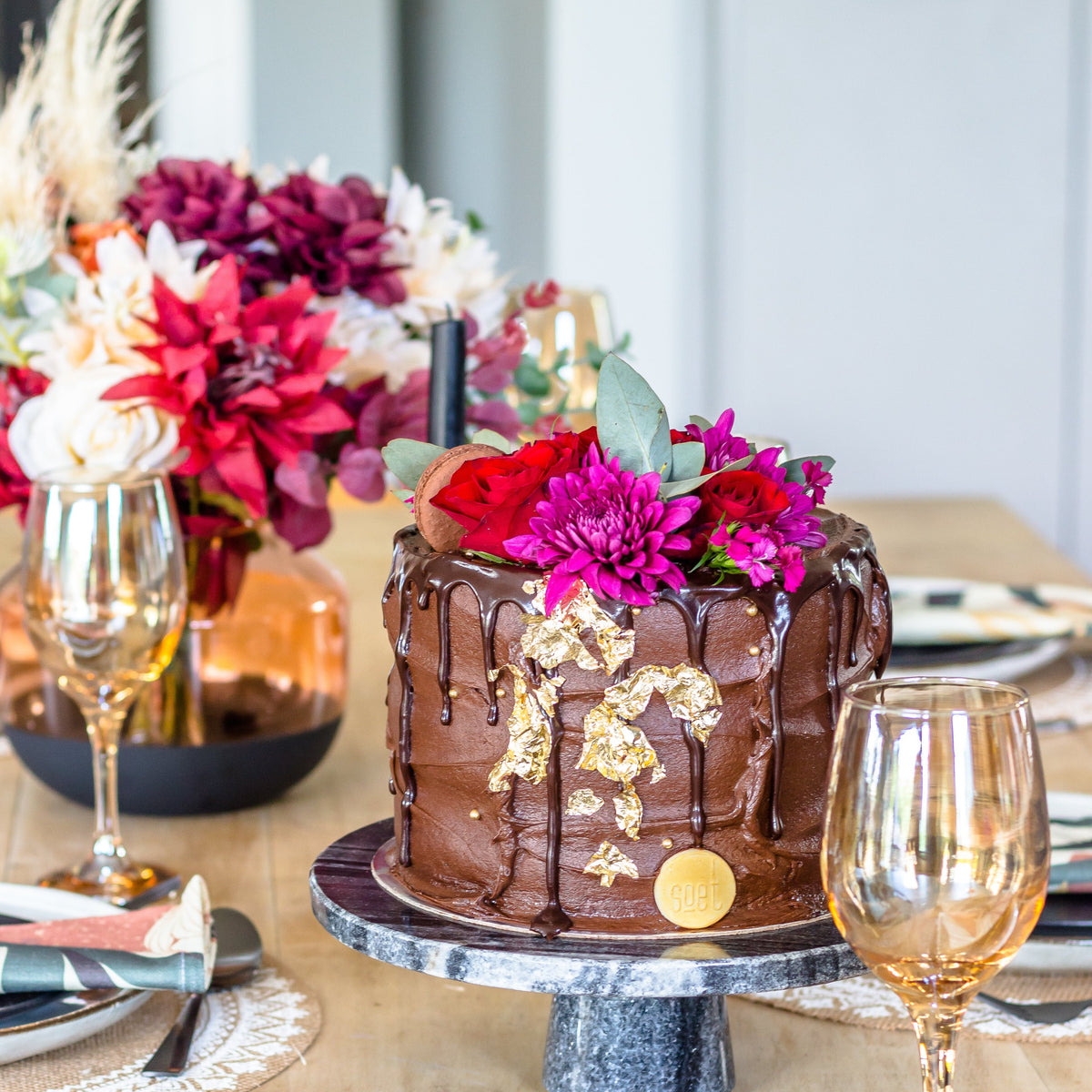 Moody Autumn Chocolate Cake