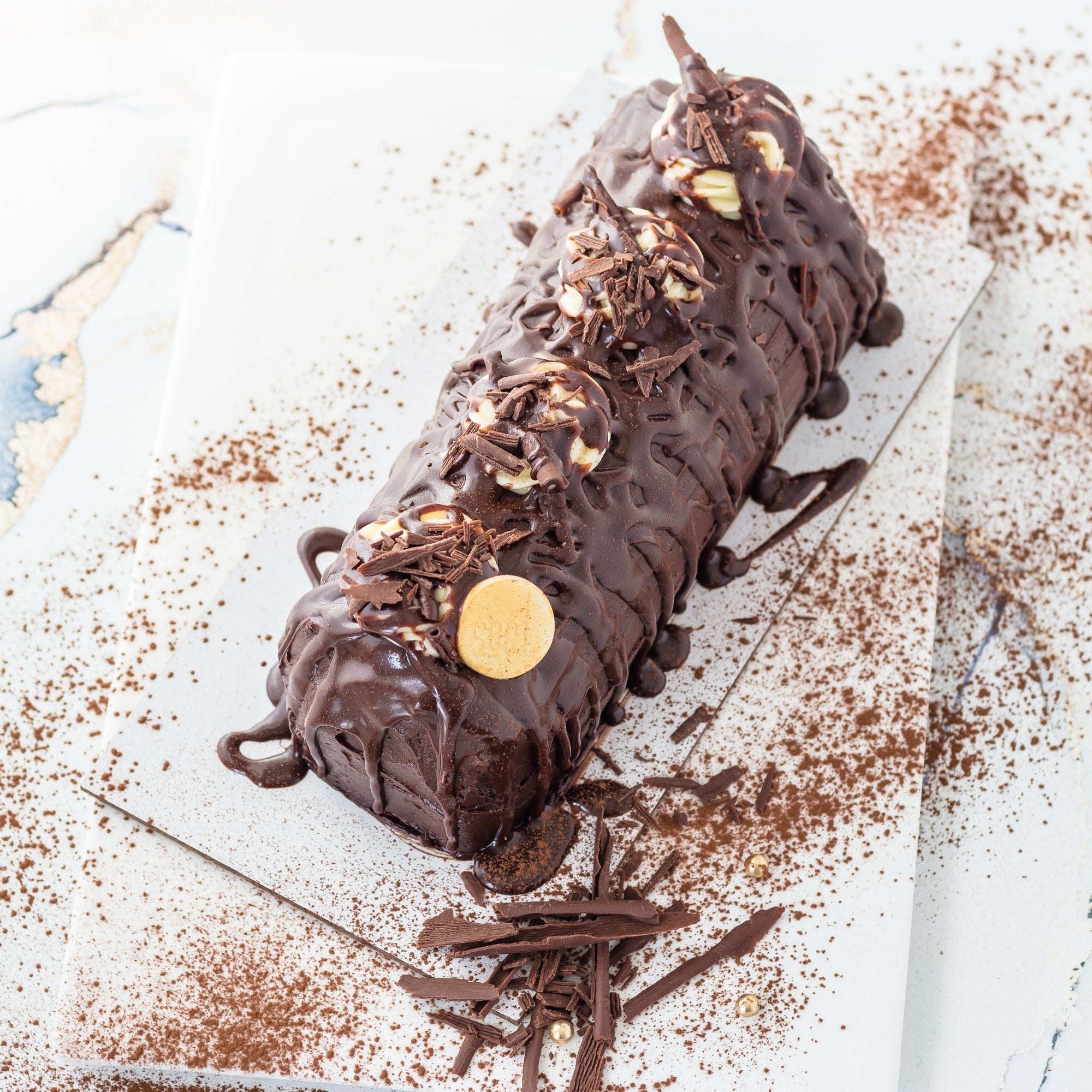 Moist chocolate log cake
