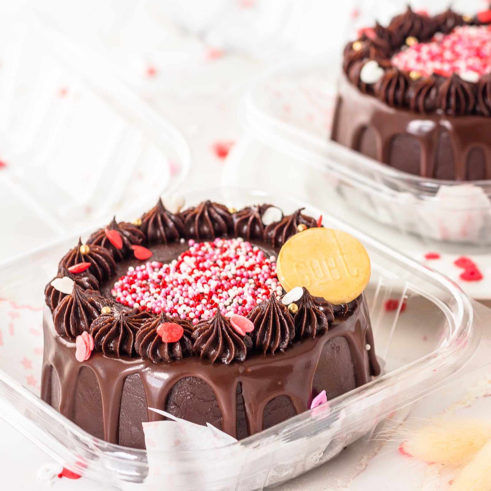 Heart Themed Chocolate bento Cake