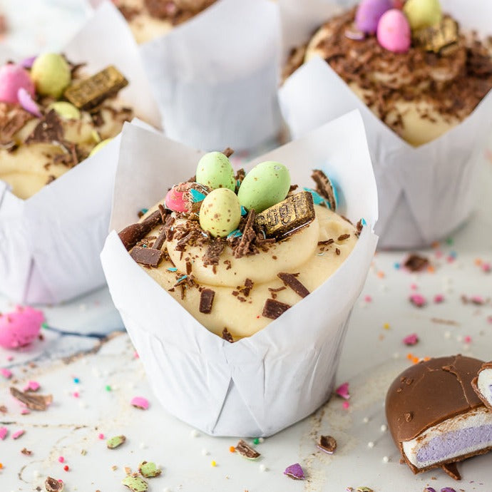 Moist Chocolate Speckled Egg Cupcakes