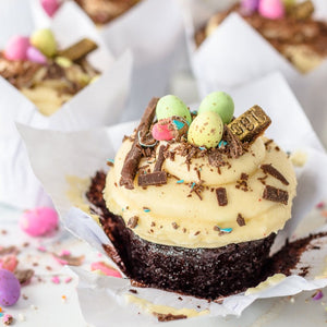Moist Chocolate Speckled Egg Cupcakes