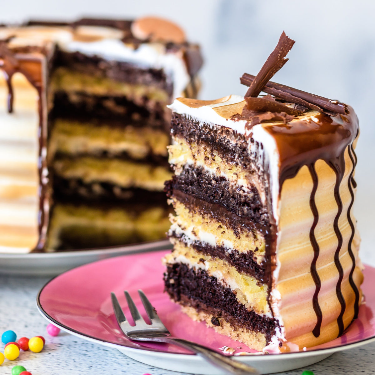 Chocolate s’mores cake